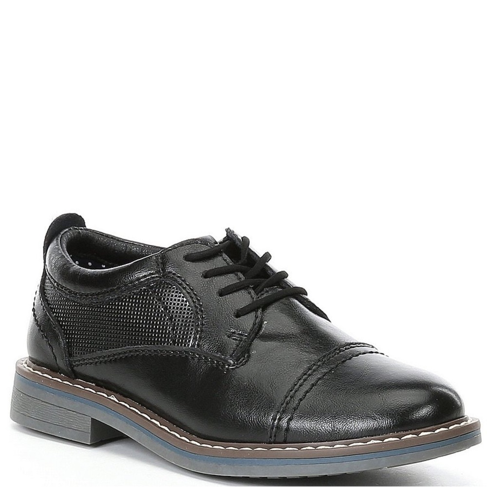 Steve Madden Boys' Toliverr Leather Dress Shoes in Black